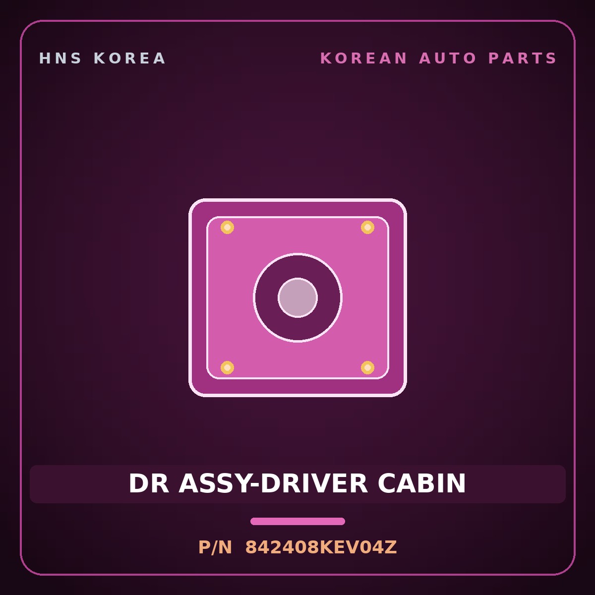 Genuine Mobis DR ASSY-DRIVER CABIN 842408KEV04Z for Elec City 2019 HNS Parts Korea