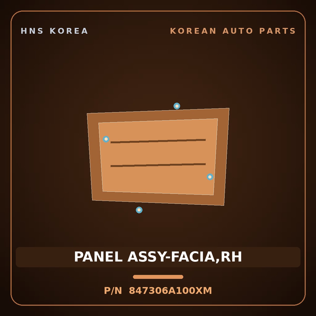 Genuine Mobis PANEL ASSY-FACIA,RH 847306A100XM for 5-Ton Truck 1997 HNS Parts Korea