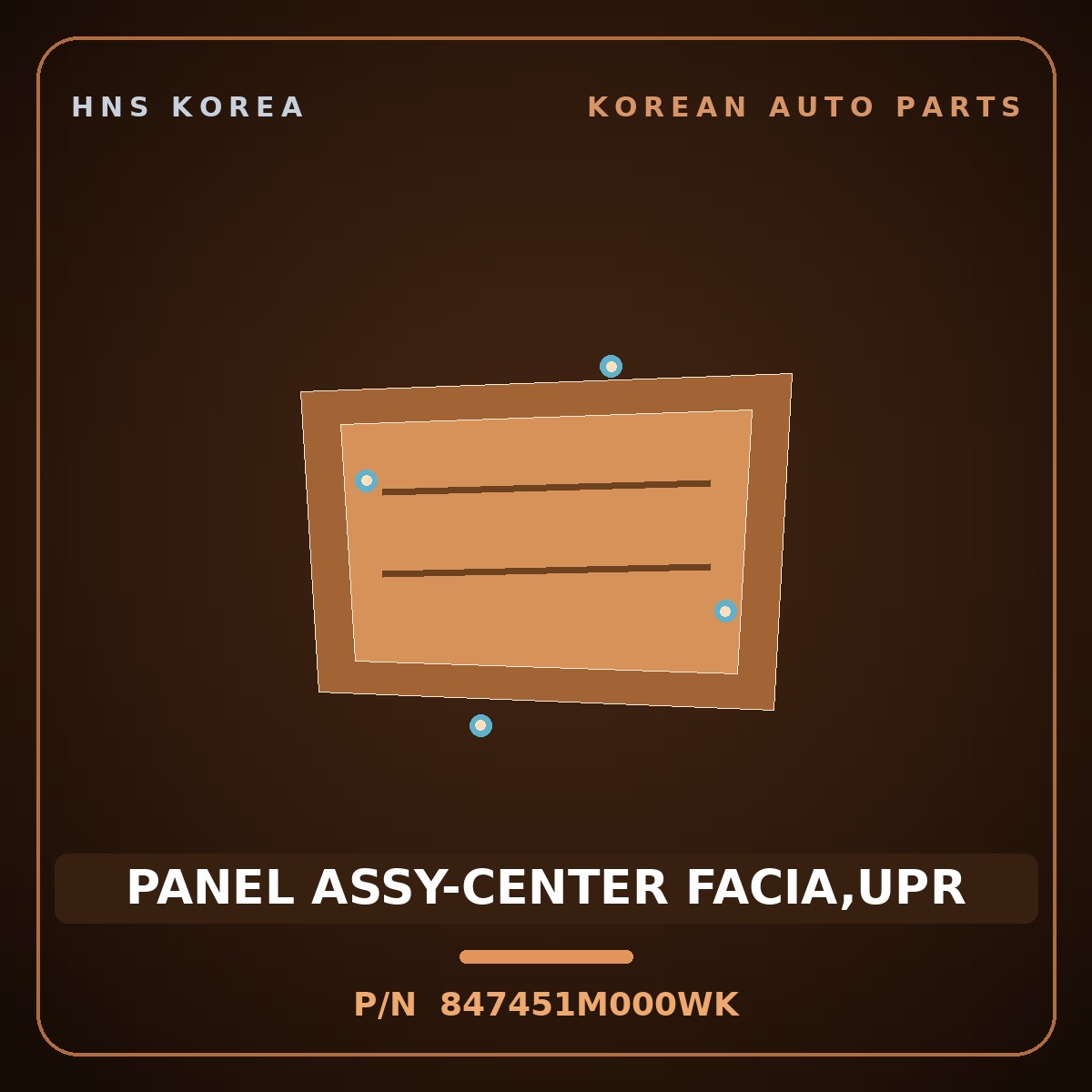 Genuine Mobis PANEL ASSY-CENTER FACIA,UPR 847451M000WK for Forte 2008 HNS Parts Korea