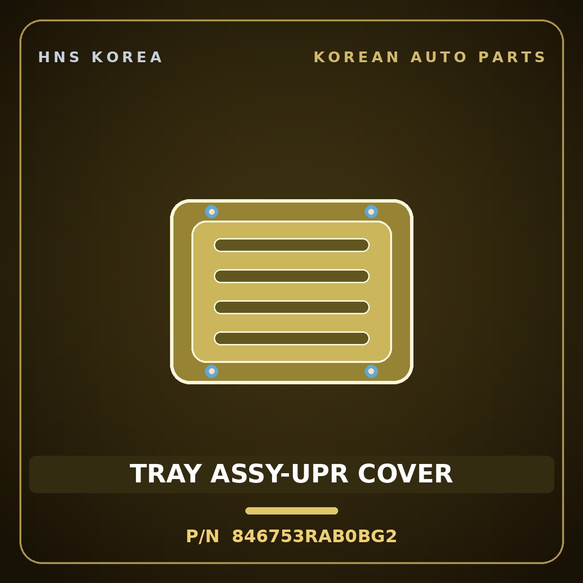 Genuine Mobis TRAY ASSY-UPR COVER 846753RAB0BG2 for K7 2013 HNS Parts Korea
