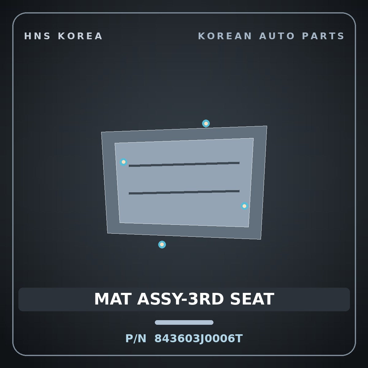 Genuine Mobis MAT ASSY-3RD SEAT 843603J0006T for Veracruz 2006 HNS Parts Korea