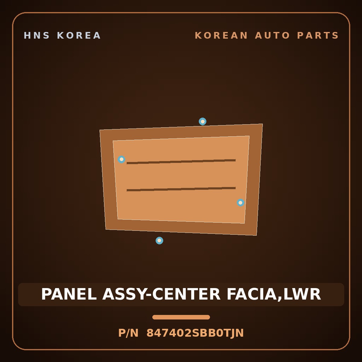 Genuine Mobis PANEL ASSY-CENTER FACIA,LWR 847402SBB0TJN for Tucson 2012 HNS Parts Korea