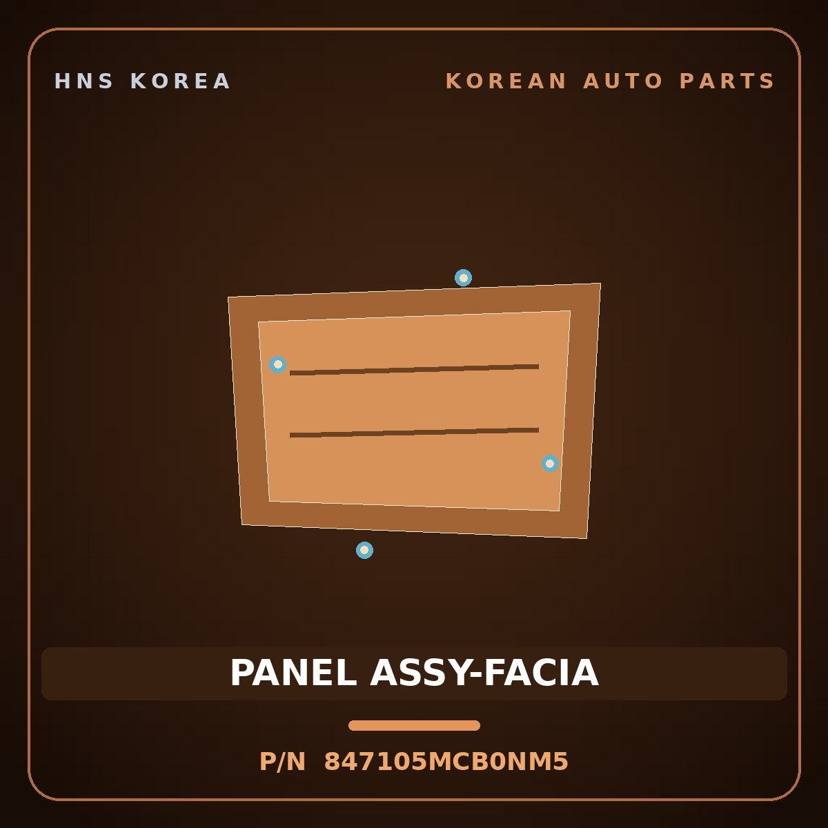 Genuine Mobis PANEL ASSY-FACIA 847105MCB0NM5 for Mighty 2015 HNS Parts Korea