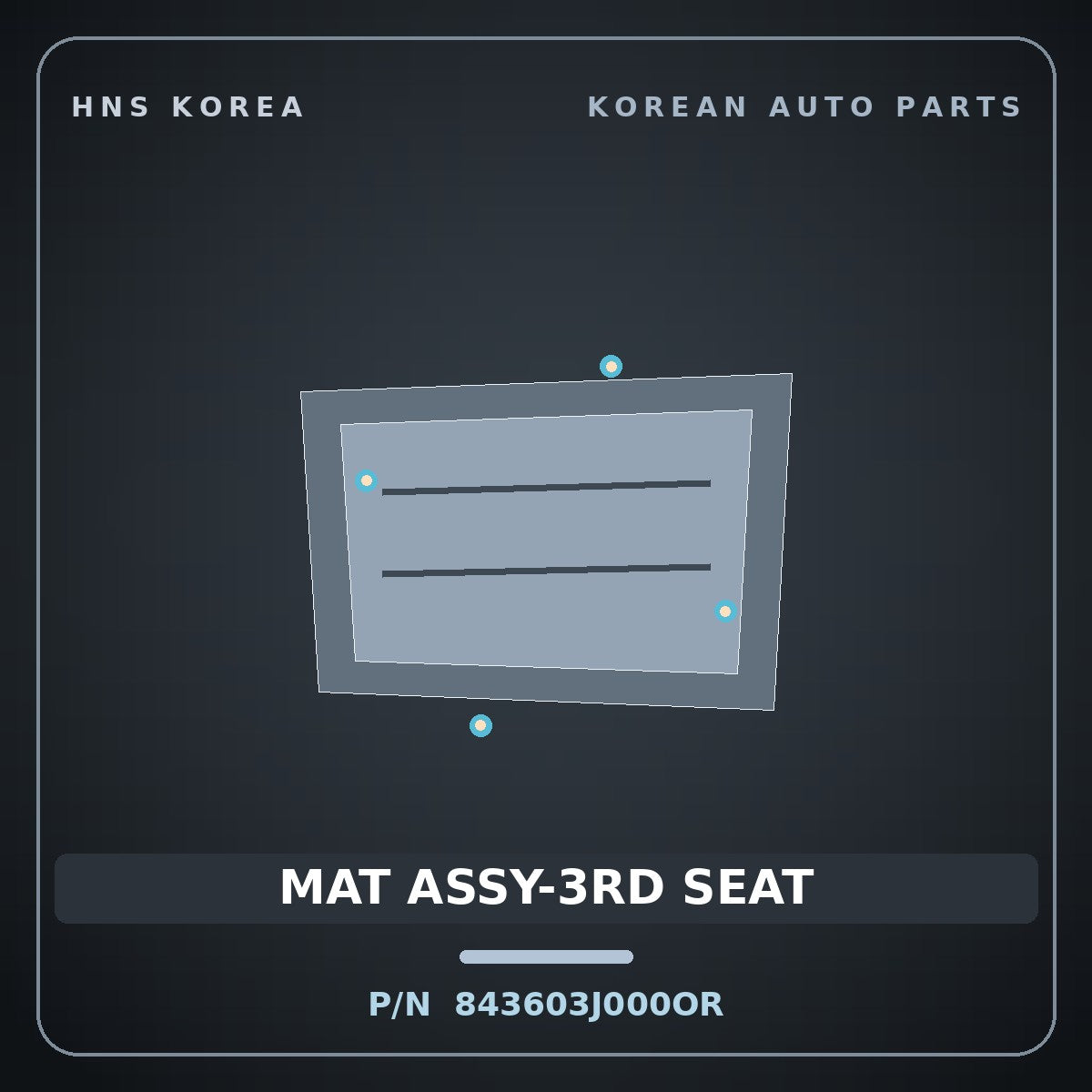 Genuine Mobis MAT ASSY-3RD SEAT 843603J000OR for Veracruz 2006 HNS Parts Korea