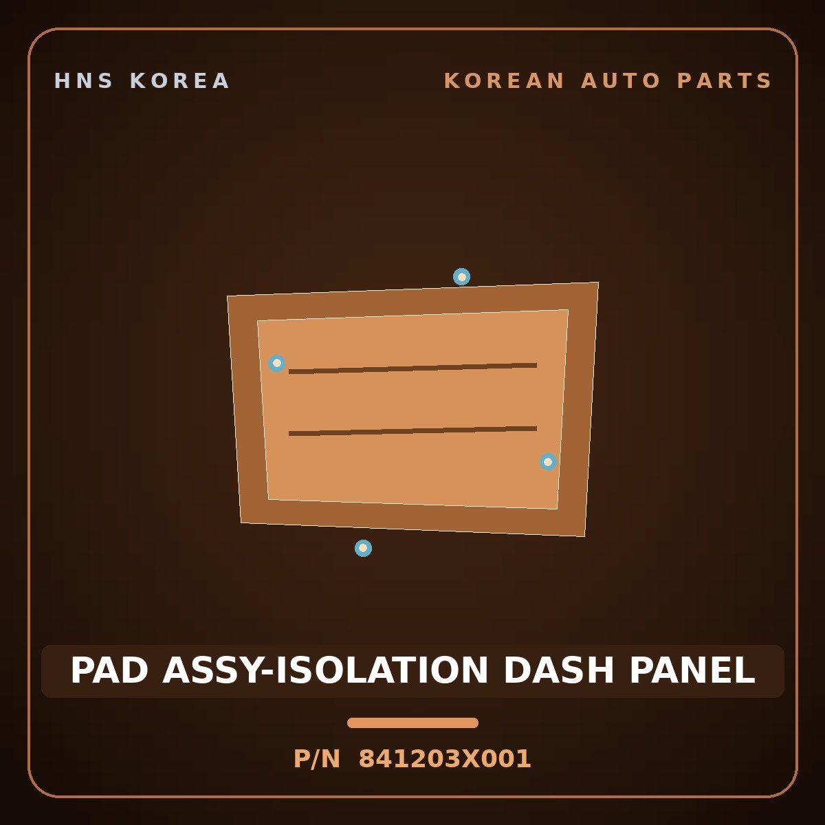 Genuine Mobis PAD ASSY-ISOLATION DASH PANEL 841203X001 for Elantra 2014 HNS Parts Korea