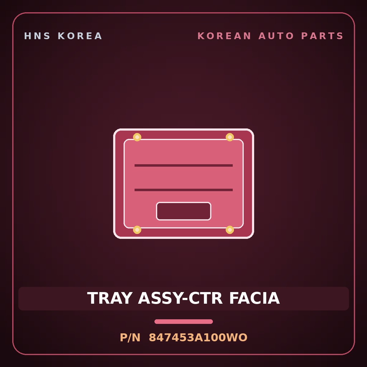 Genuine Mobis TRAY ASSY-CTR FACIA 847453A100WO for Trajet 1999 HNS Parts Korea