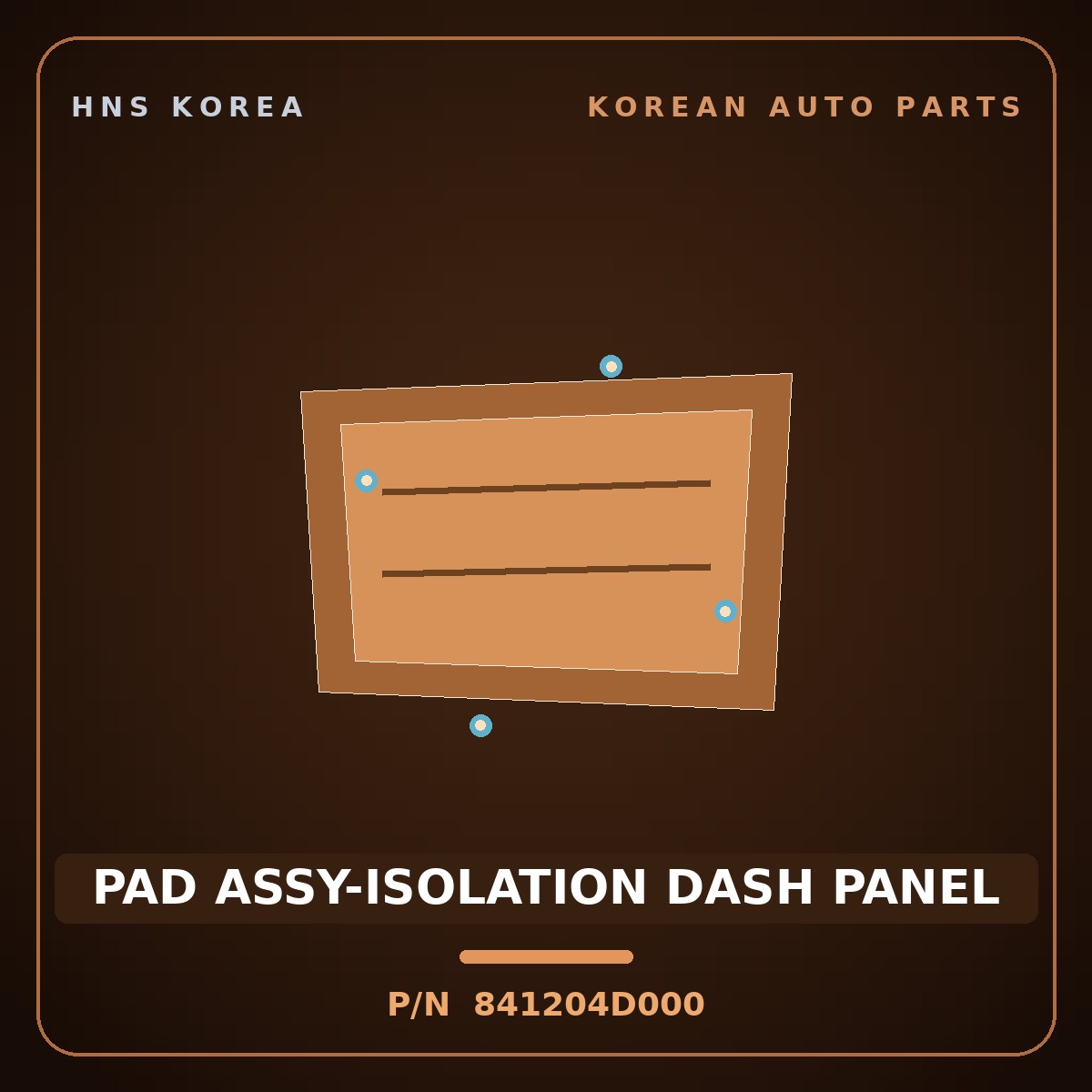 Genuine Mobis PAD ASSY-ISOLATION DASH PANEL 841204D000 for Carnival 2005 HNS Parts Korea