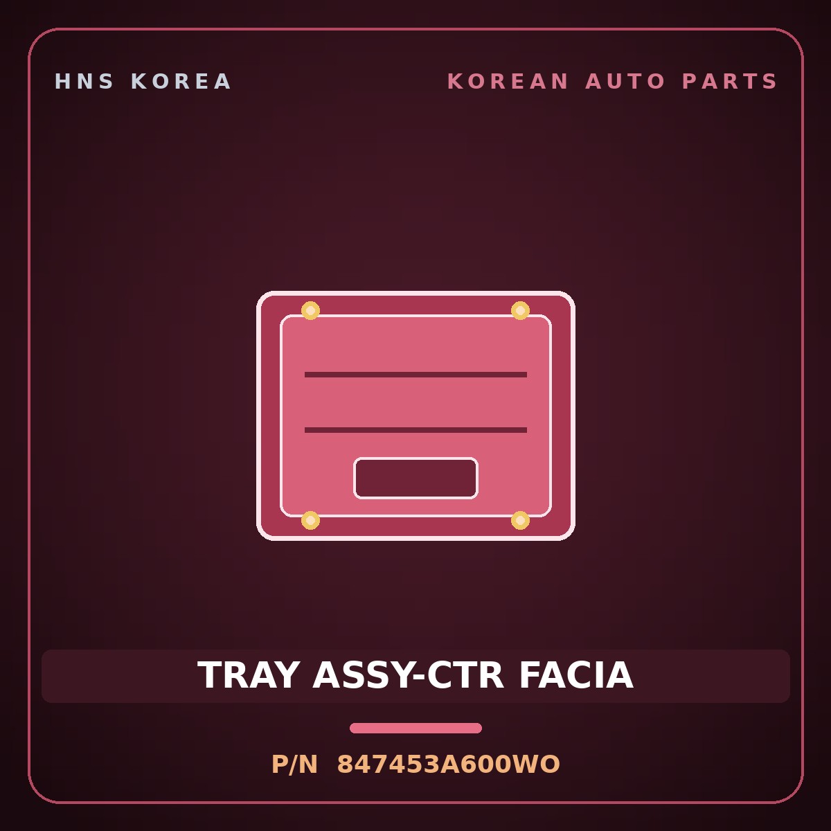 Genuine Mobis TRAY ASSY-CTR FACIA 847453A600WO for Trajet 1999 HNS Parts Korea