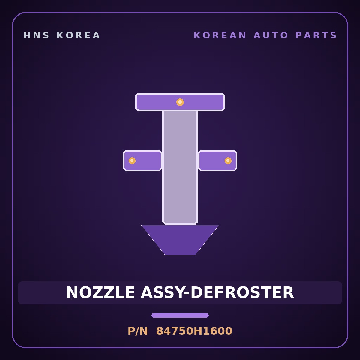 Genuine Mobis NOZZLE ASSY-DEFROSTER 84750H1600 for Terracan 2000 HNS Parts Korea