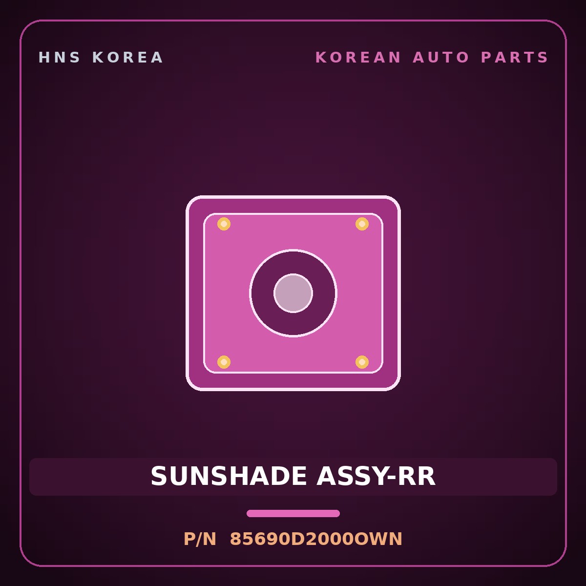 Genuine Mobis SUNSHADE ASSY-RR 85690D2000OWN for G90 2019 HNS Parts Korea