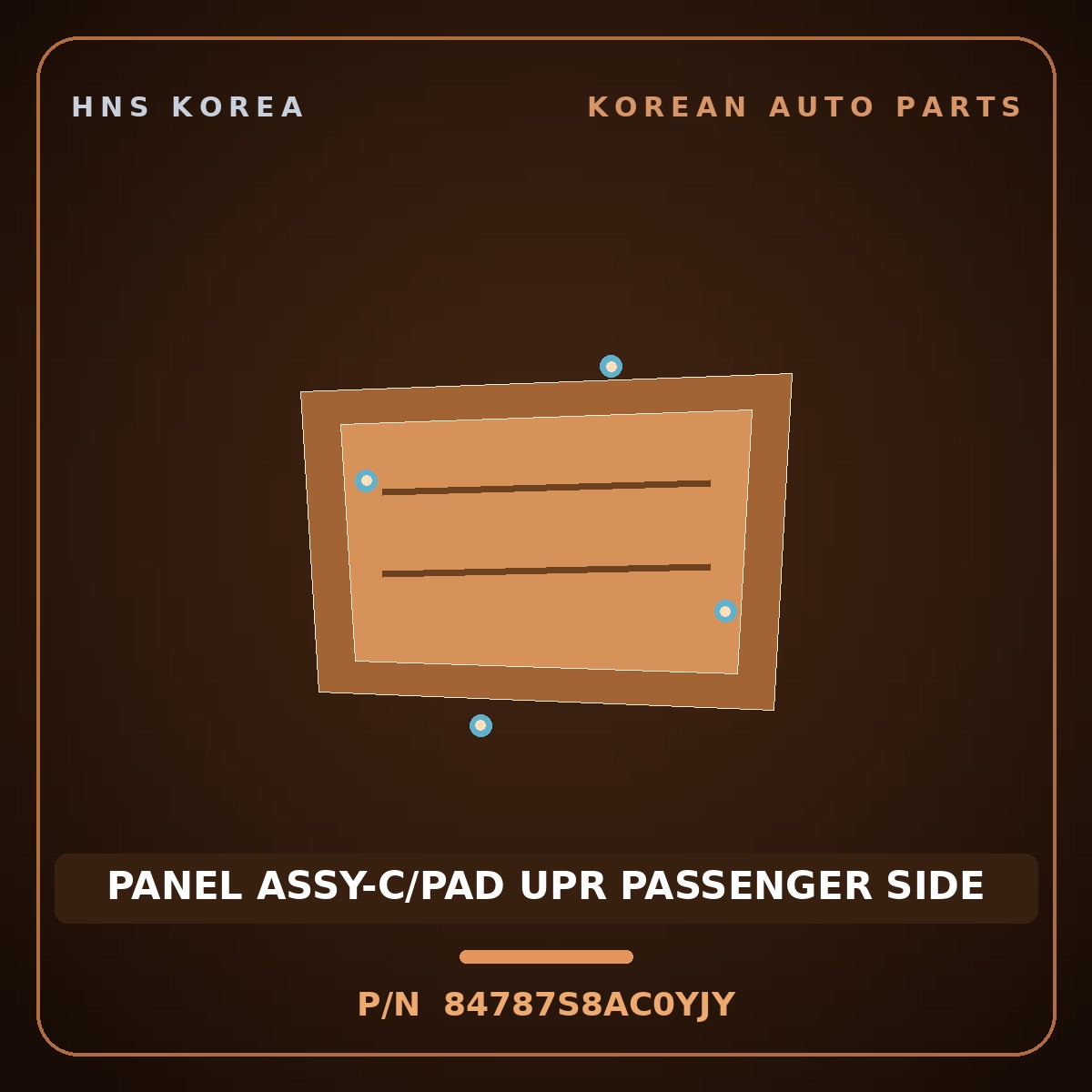 Genuine Mobis PANEL ASSY-C/PAD UPR PASSENGER SIDE 84787S8AC0YJY for Palisade 2022 HNS Parts Korea