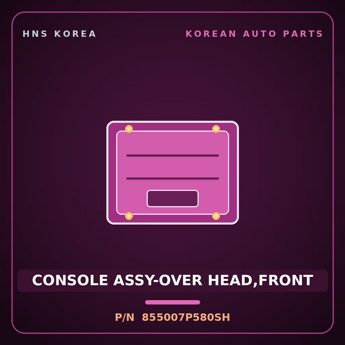 Genuine Mobis CONSOLE ASSY-OVER HEAD,FRONT 855007P580SH for Trago 2013 HNS Parts Korea