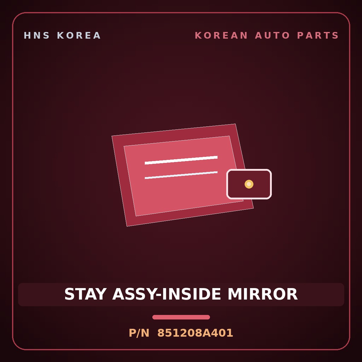 Genuine Mobis STAY ASSY-INSIDE MIRROR 851208A401 for Aero Queen 1995 HNS Parts Korea