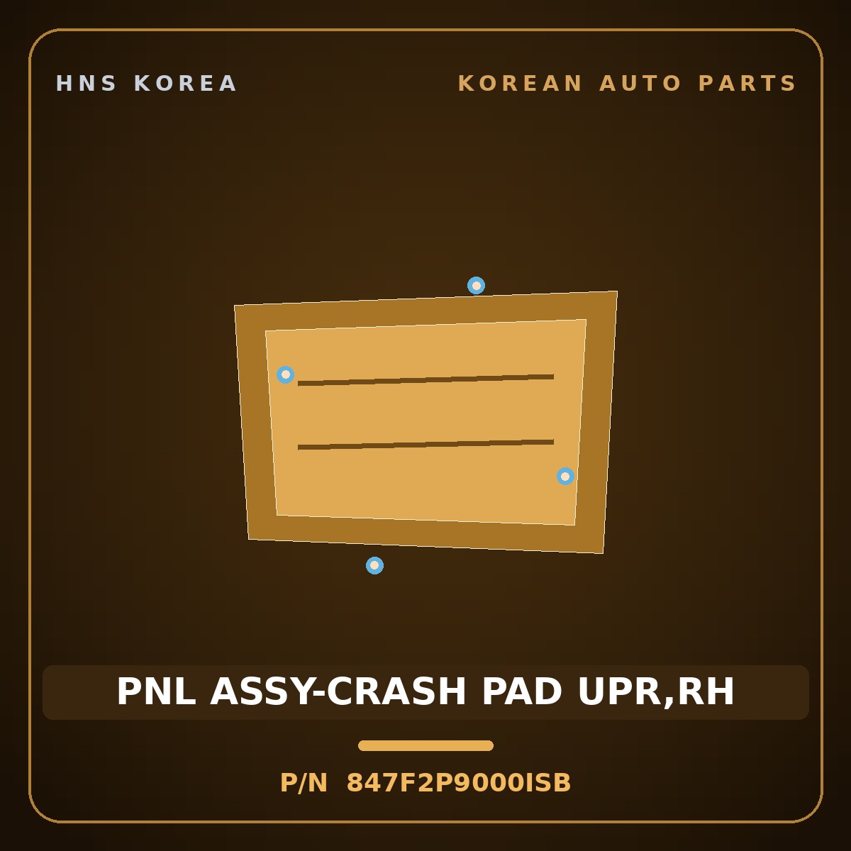 Genuine Mobis PNL ASSY-CRASH PAD UPR,RH 847F2P9000ISB for Palisade 2025 HNS Parts Korea