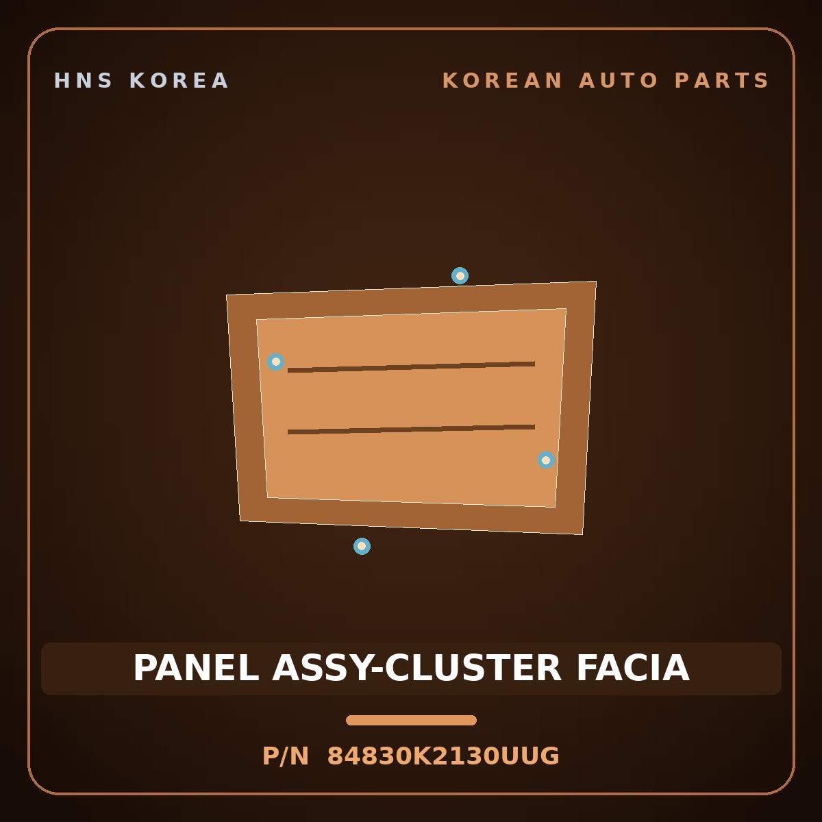 Genuine Mobis PANEL ASSY-CLUSTER FACIA 84830K2130UUG for Venue 2019 HNS Parts Korea