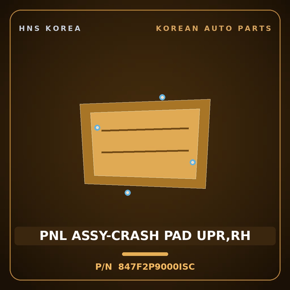 Genuine Mobis PNL ASSY-CRASH PAD UPR,RH 847F2P9000ISC for Palisade 2025 HNS Parts Korea