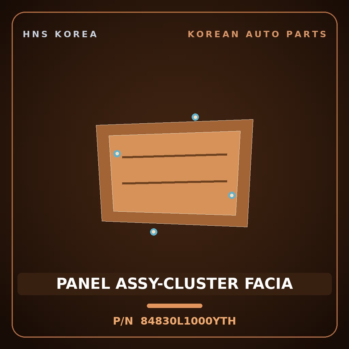 Genuine Mobis PANEL ASSY-CLUSTER FACIA 84830L1000YTH for Sonata 2019 HNS Parts Korea