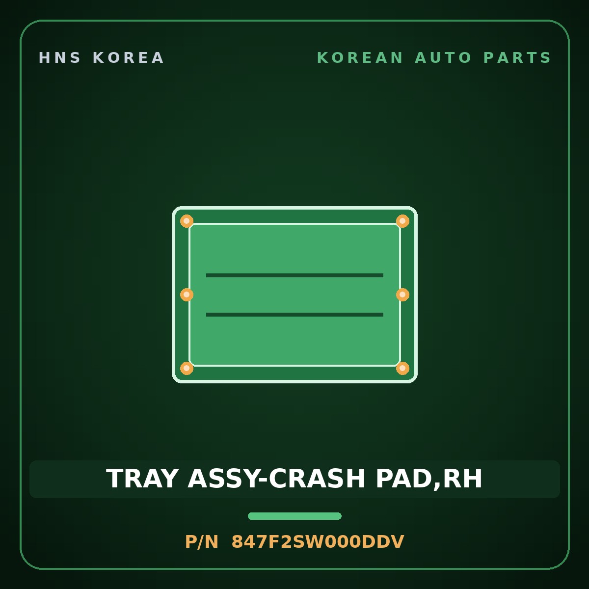 Genuine Mobis TRAY ASSY-CRASH PAD,RH 847F2SW000DDV for PV5 2026 HNS Parts Korea