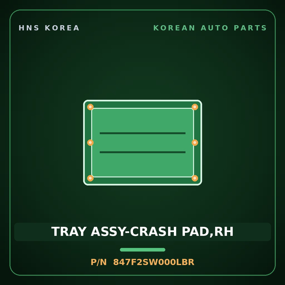 Genuine Mobis TRAY ASSY-CRASH PAD,RH 847F2SW000LBR for PV5 2026 HNS Parts Korea