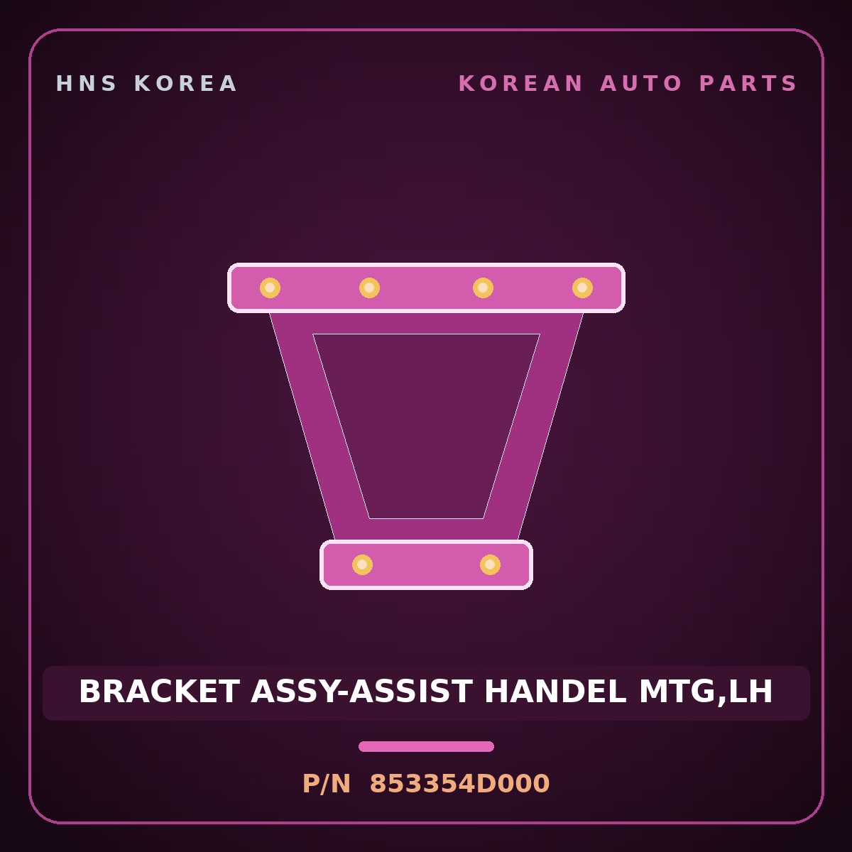 Genuine Mobis BRACKET ASSY-ASSIST HANDEL MTG,LH 853354D000 for Carnival 2005 HNS Parts Korea