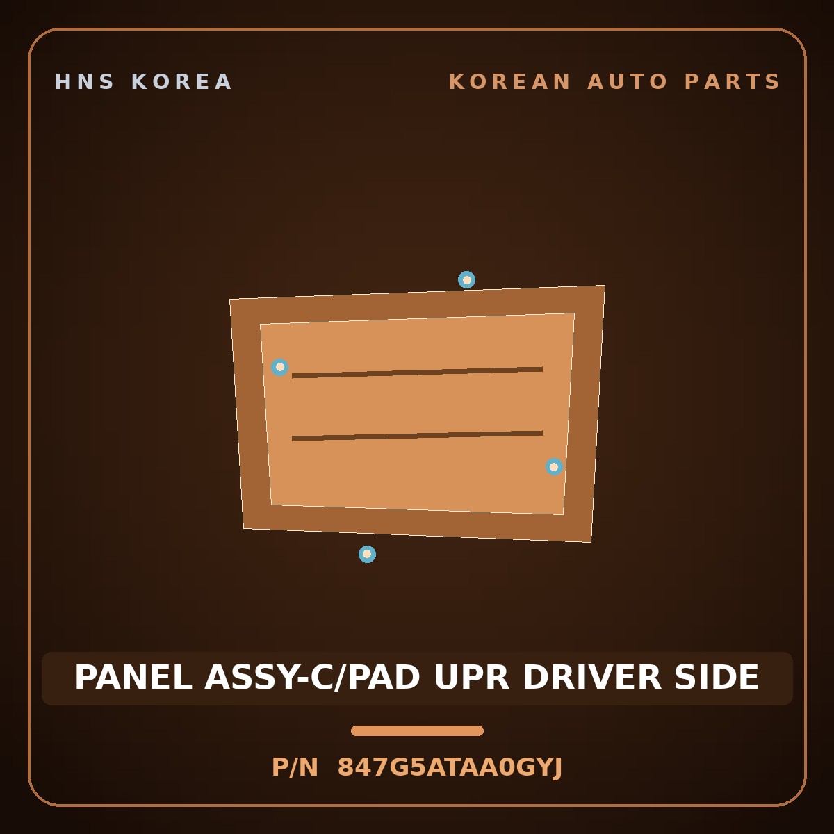 Genuine Mobis PANEL ASSY-C/PAD UPR DRIVER SIDE 847G5ATAA0GYJ for Niro 2025 HNS Parts Korea