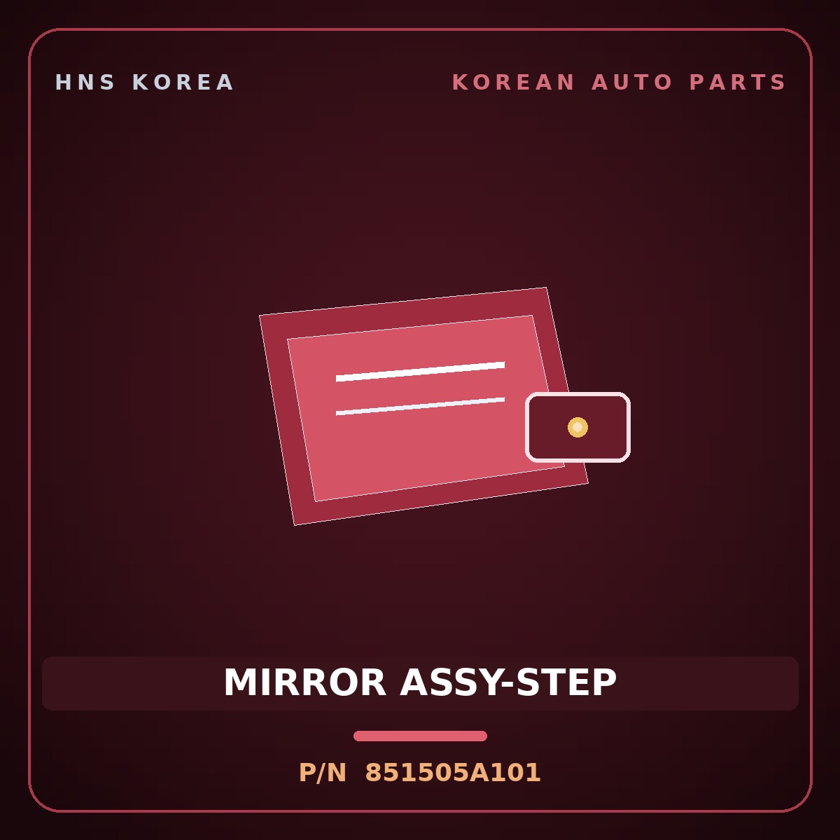 Genuine Mobis MIRROR ASSY-STEP 851505A101 for County 1998 HNS Parts Korea