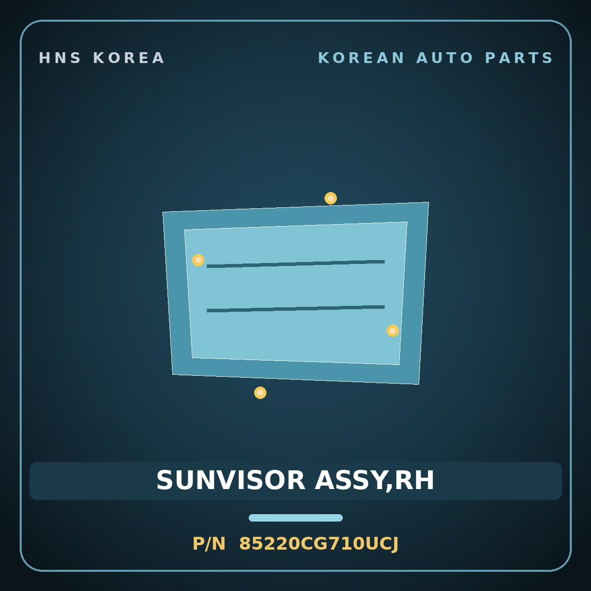 Genuine Mobis SUNVISOR ASSY,RH 85220CG710UCJ for Staria 2026 HNS Parts Korea