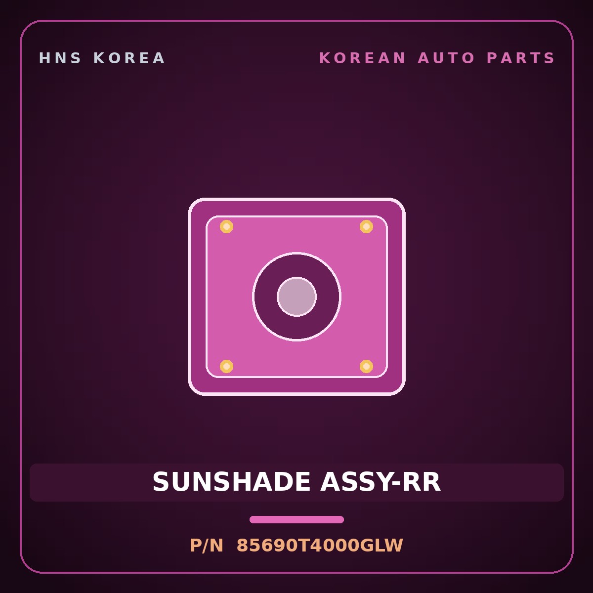 Genuine Mobis SUNSHADE ASSY-RR 85690T4000GLW for G90 2022 HNS Parts Korea
