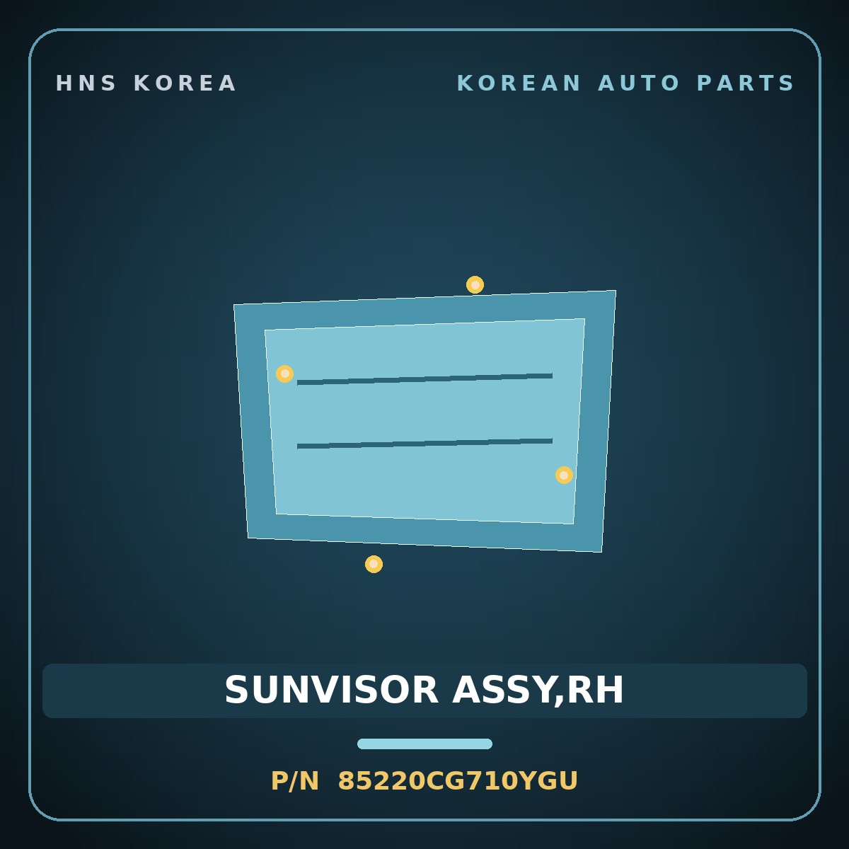 Genuine Mobis SUNVISOR ASSY,RH 85220CG710YGU for Staria 2021 HNS Parts Korea