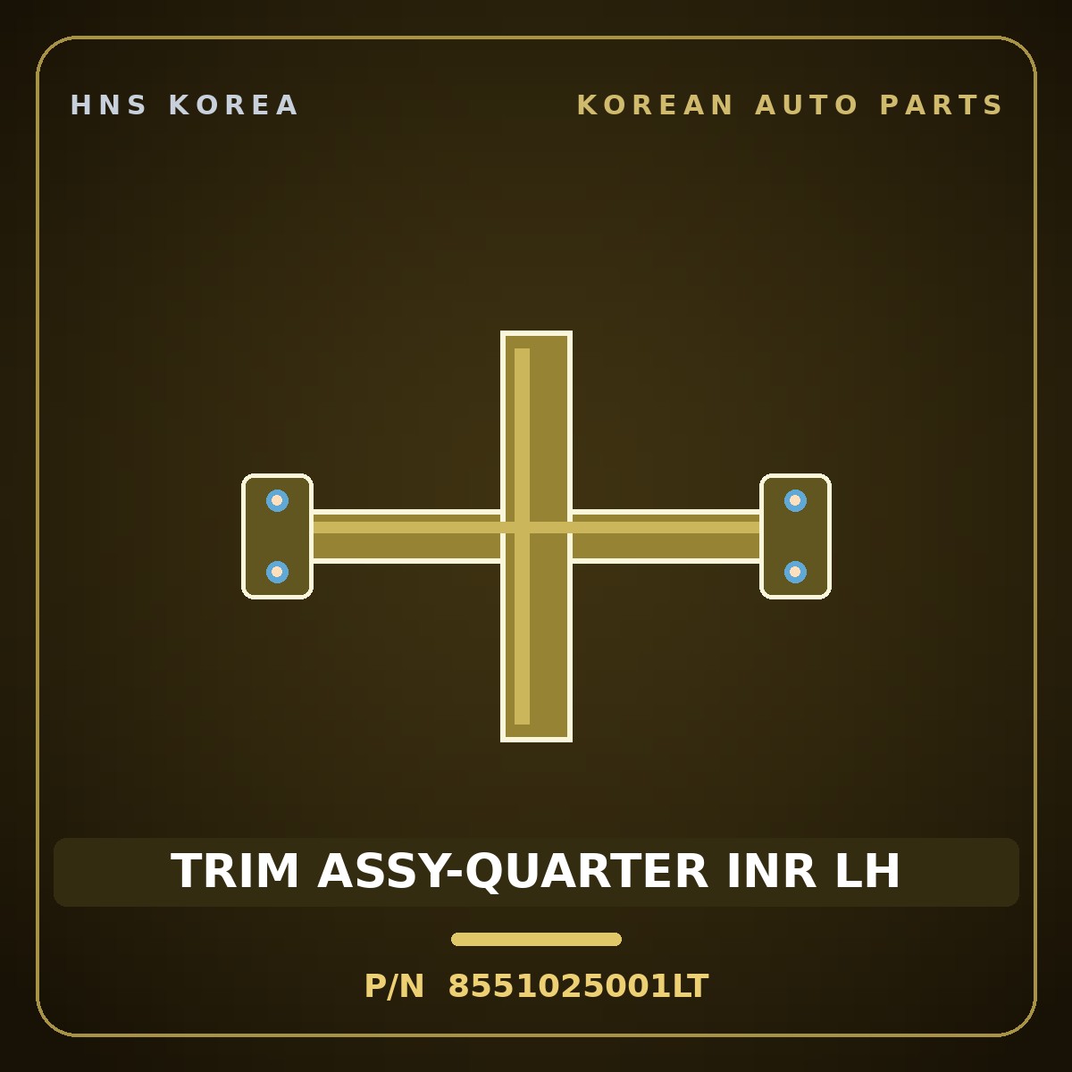 Genuine Mobis TRIM ASSY-QUARTER INR LH 8551025001LT for Verna 2000 HNS Parts Korea