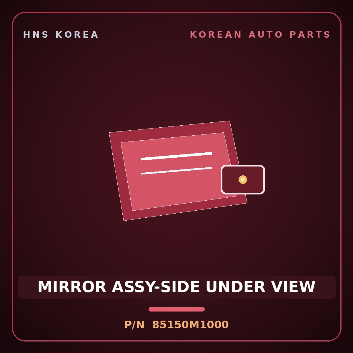 Genuine Mobis MIRROR ASSY-SIDE UNDER VIEW 85150M1000 for Galloper 1990 HNS Parts Korea