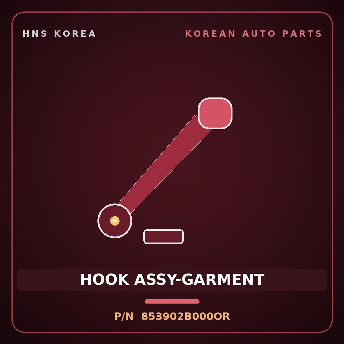 Genuine Mobis HOOK ASSY-GARMENT 853902B000OR for Veracruz 2006 HNS Parts Korea