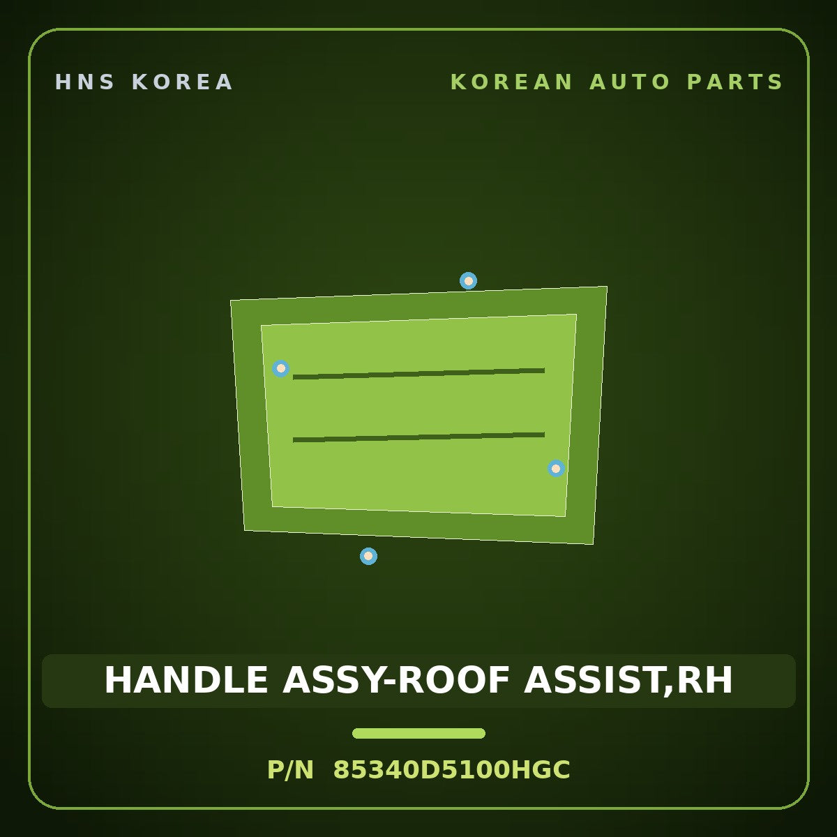 Genuine Mobis HANDLE ASSY-ROOF ASSIST,RH 85340D5100HGC for Niro 2016 HNS Parts Korea