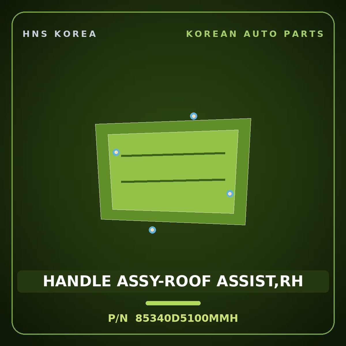 Genuine Mobis HANDLE ASSY-ROOF ASSIST,RH 85340D5100MMH for Grandeur 2019 HNS Parts Korea