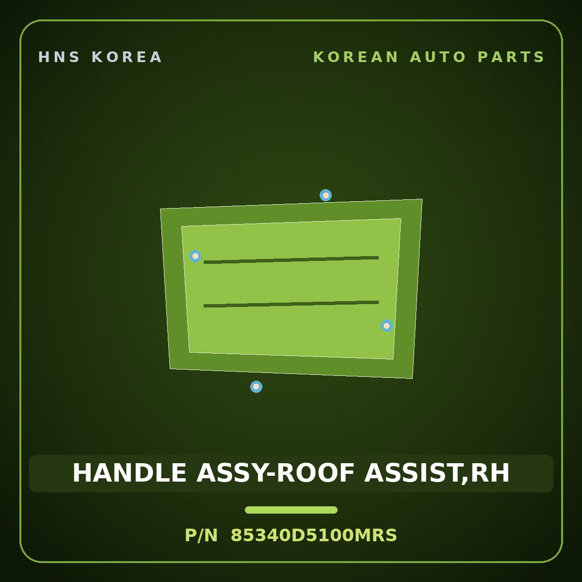 Genuine Mobis HANDLE ASSY-ROOF ASSIST,RH 85340D5100MRS for Palisade 2019 HNS Parts Korea