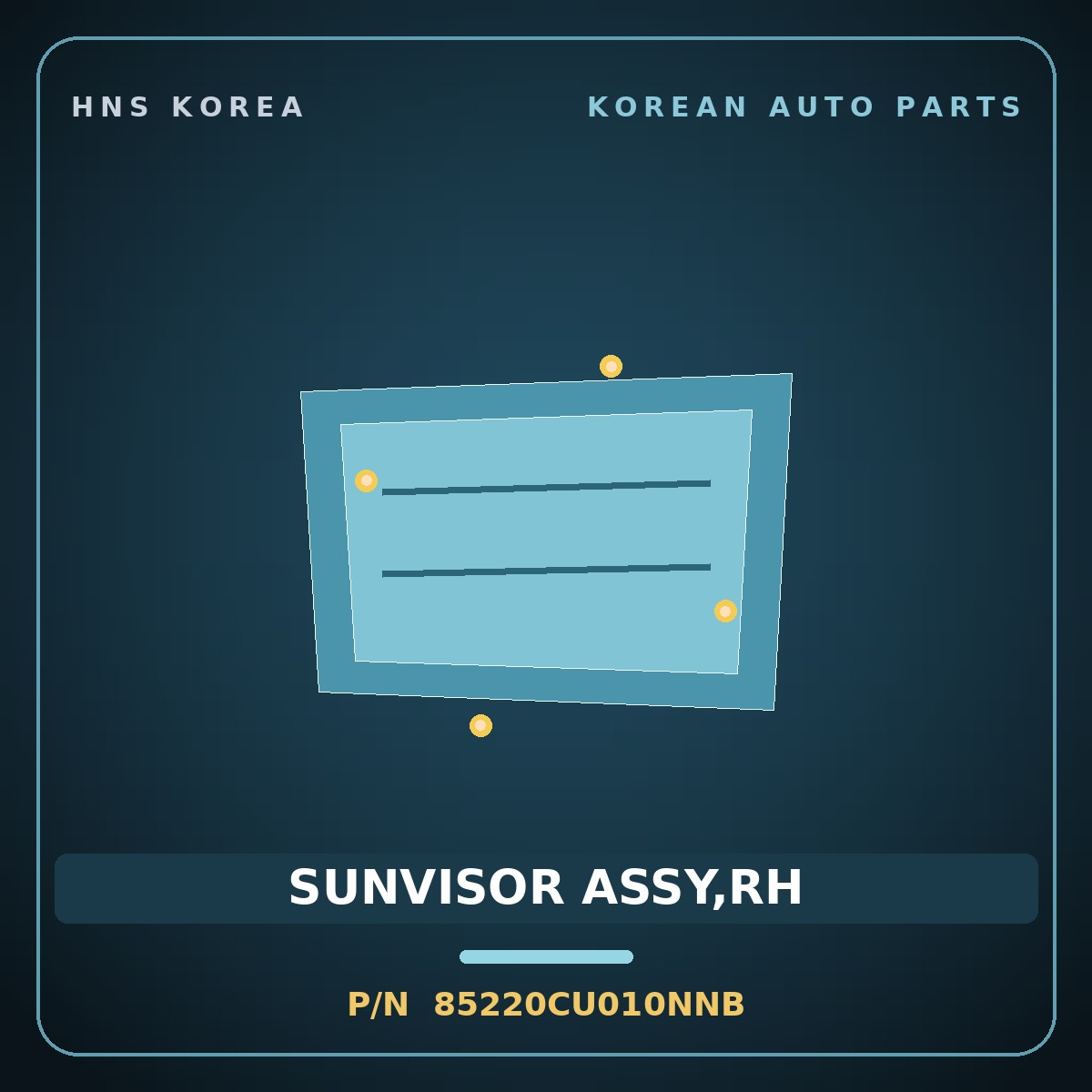 Genuine Mobis SUNVISOR ASSY,RH 85220CU010NNB for Genesis GV60 2021 HNS Parts Korea