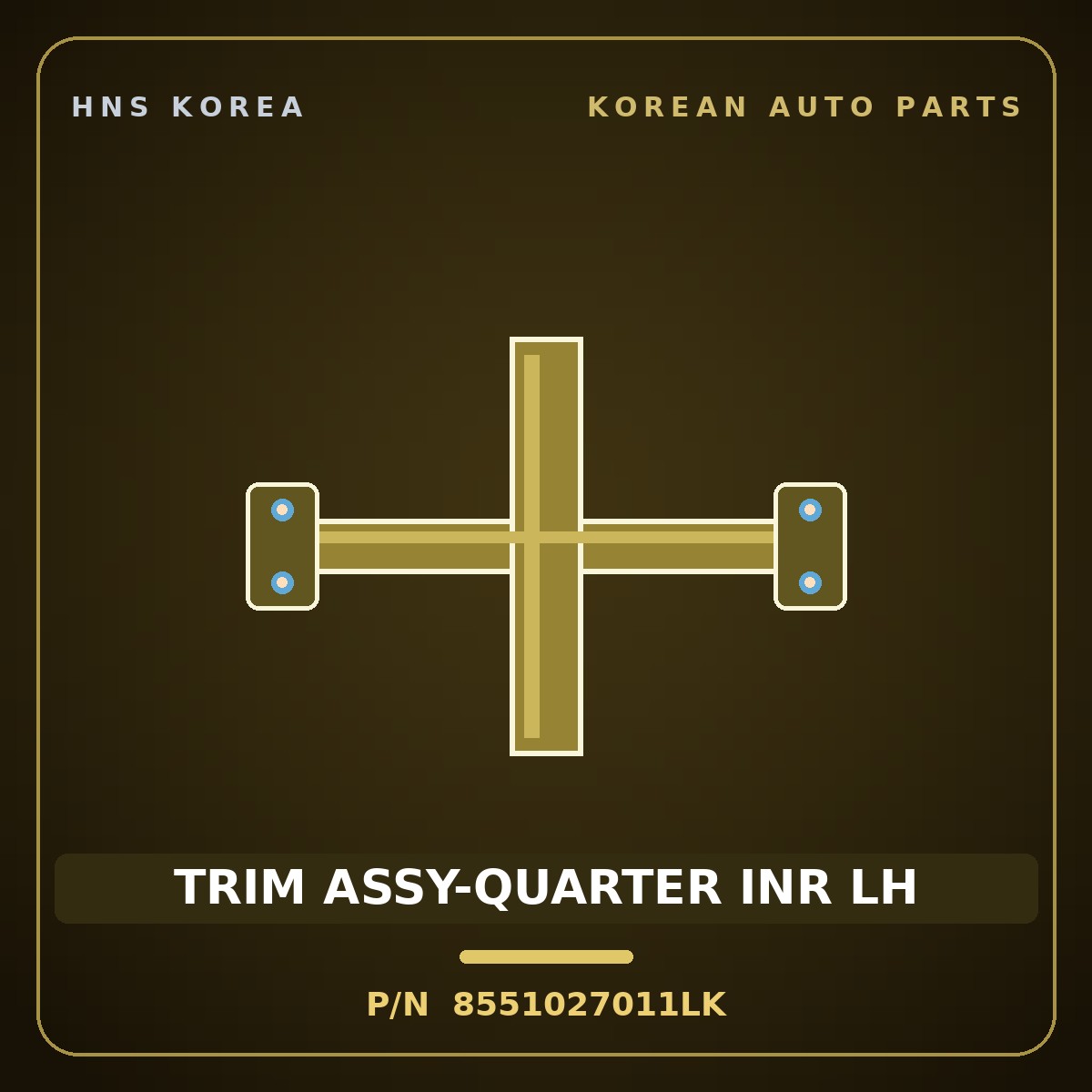 Genuine Mobis TRIM ASSY-QUARTER INR LH 8551027011LK for Tiburon 1997 HNS Parts Korea
