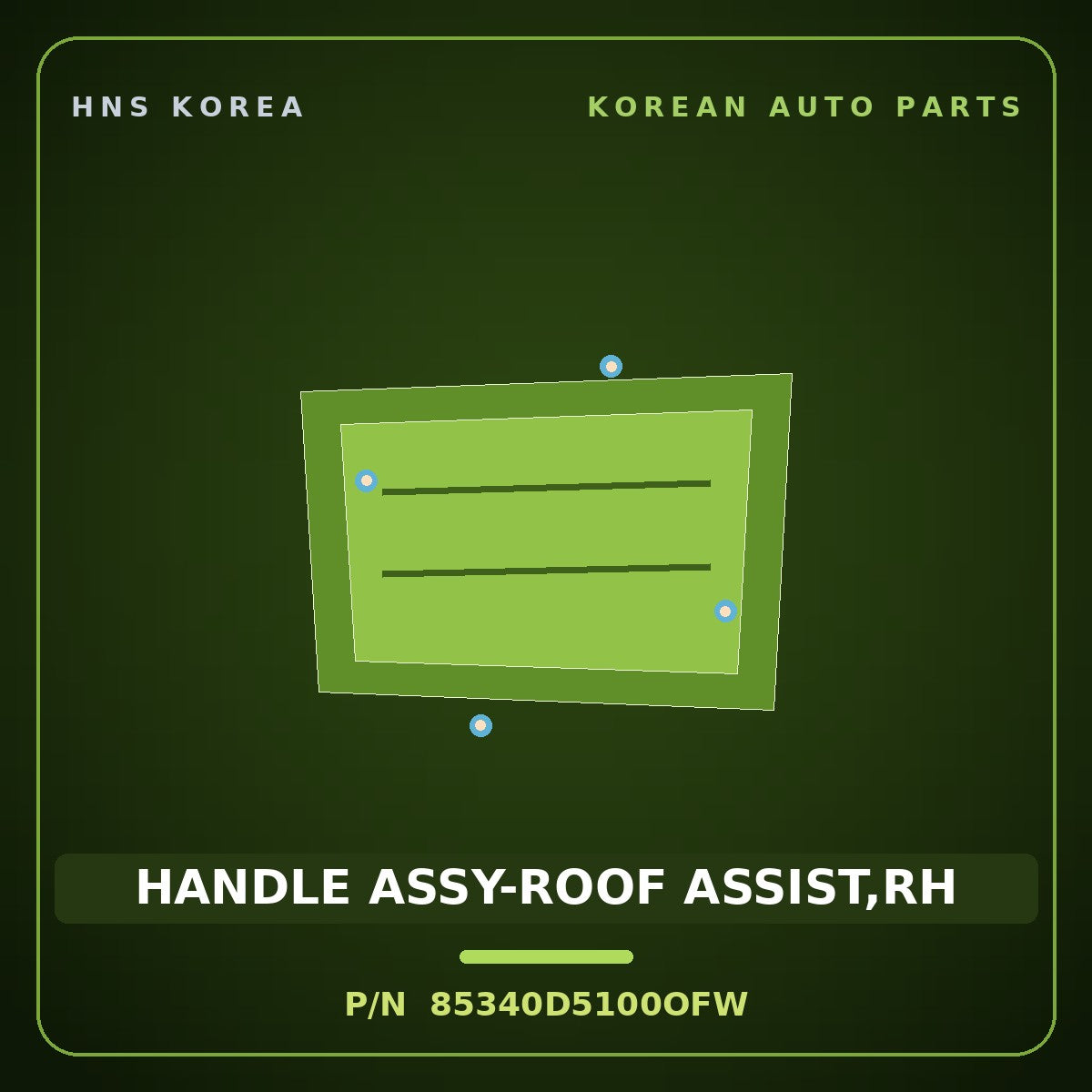 Genuine Mobis HANDLE ASSY-ROOF ASSIST,RH 85340D5100OFW for EV6 2021 HNS Parts Korea