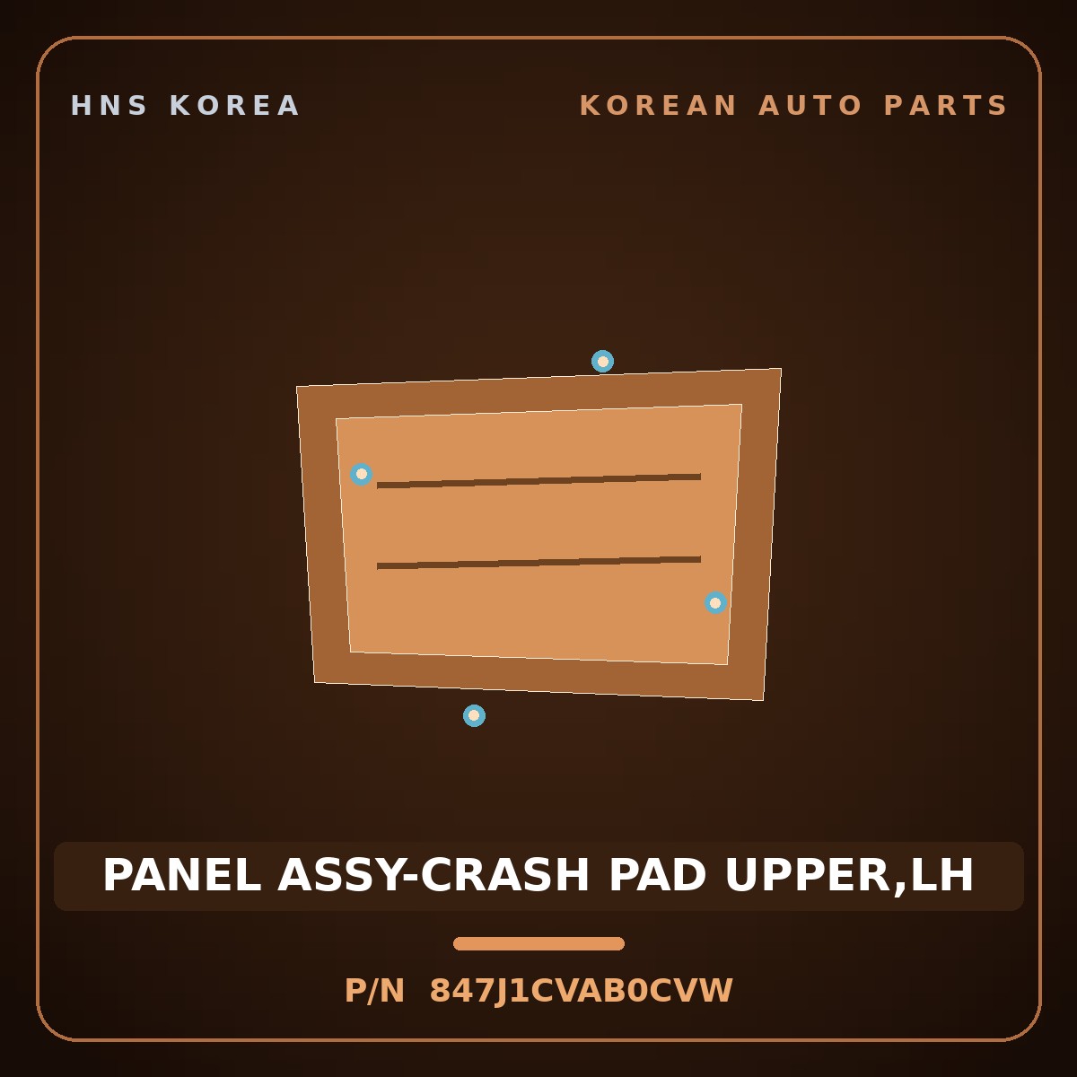 Genuine Mobis PANEL ASSY-CRASH PAD UPPER,LH 847J1CVAB0CVW for EV6 2024 HNS Parts Korea