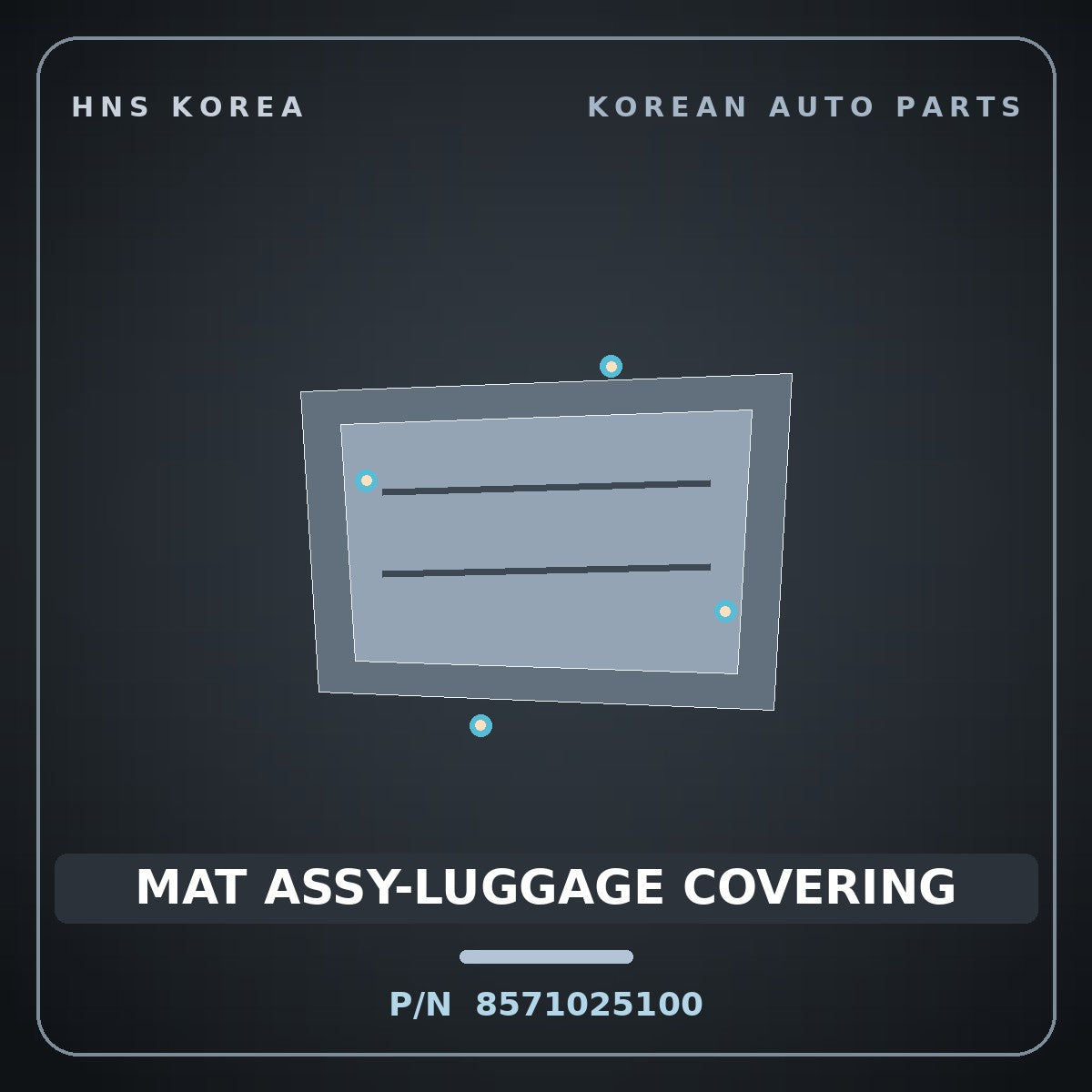 Genuine Mobis MAT ASSY-LUGGAGE COVERING 8571025100 for Verna 2000 HNS Parts Korea