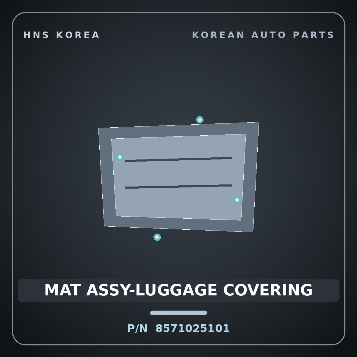 Genuine Mobis MAT ASSY-LUGGAGE COVERING 8571025101 for Verna 2000 HNS Parts Korea