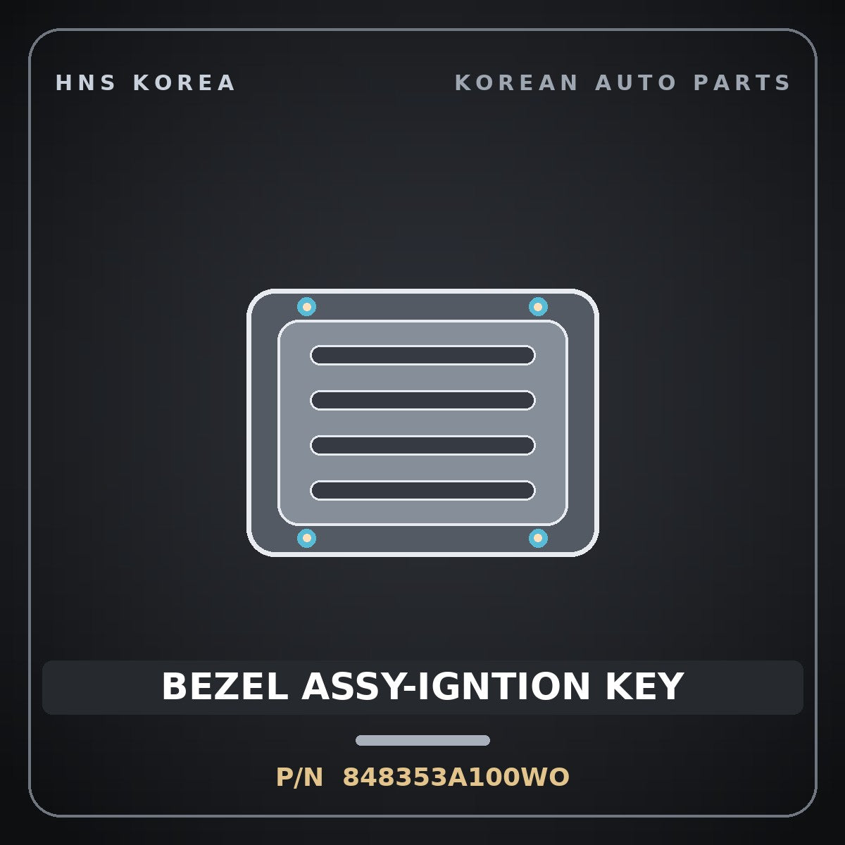 Genuine Mobis BEZEL ASSY-IGNTION KEY 848353A100WO for Trajet 1999 HNS Parts Korea