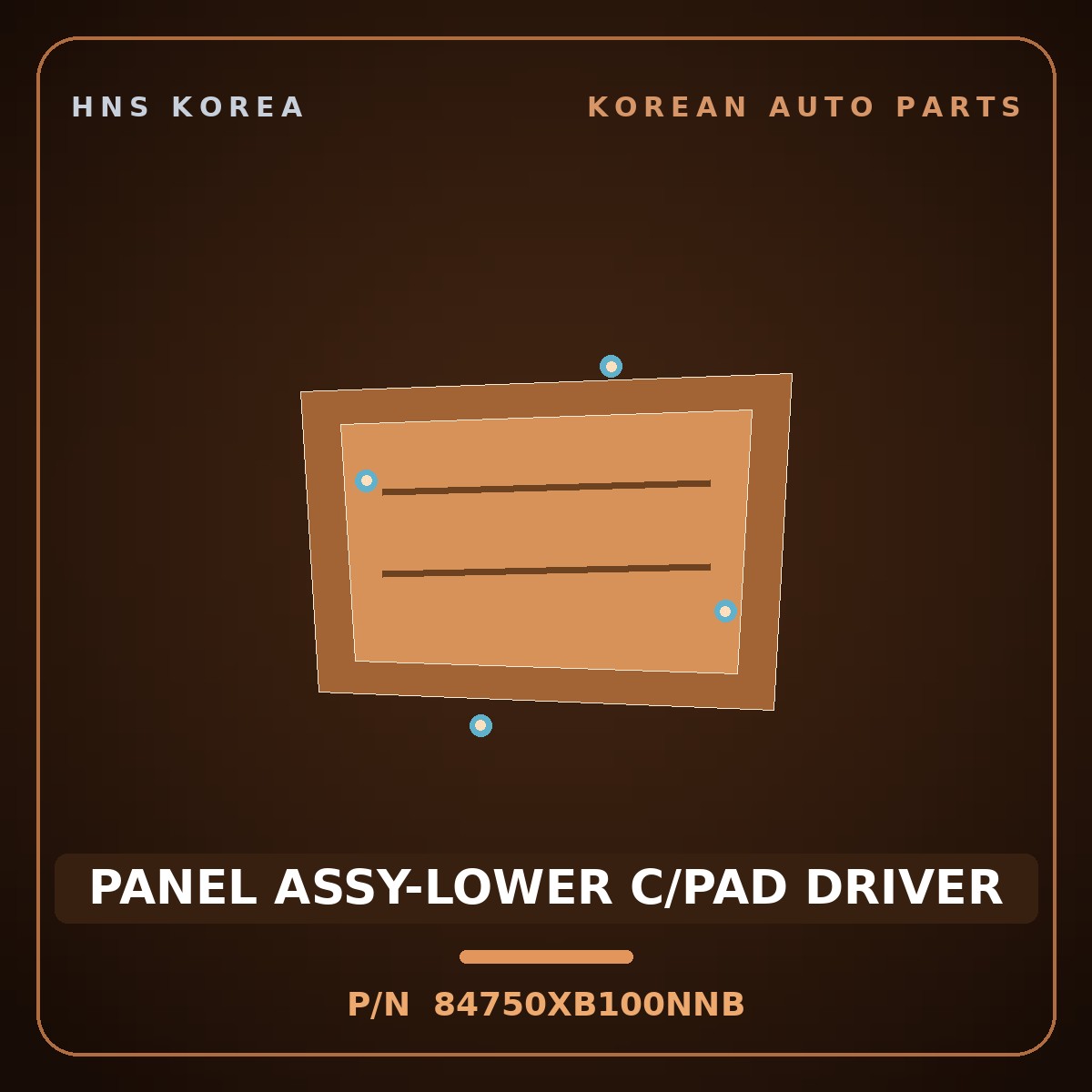 Genuine Mobis PANEL ASSY-LOWER C/PAD DRIVER 84750XB100NNB for Elantra 2026 HNS Parts Korea