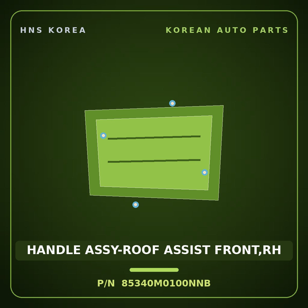 Genuine Mobis HANDLE ASSY-ROOF ASSIST FRONT,RH 85340M0100NNB for Kona 2021 HNS Parts Korea