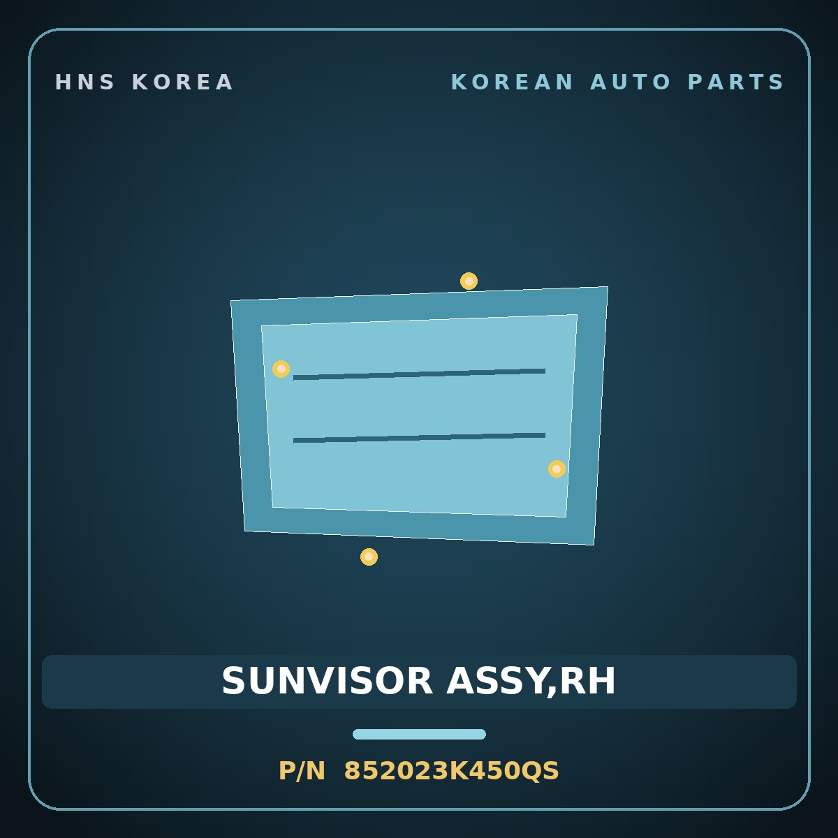 Genuine Mobis SUNVISOR ASSY,RH 852023K450QS for Sonata 2004 HNS Parts Korea
