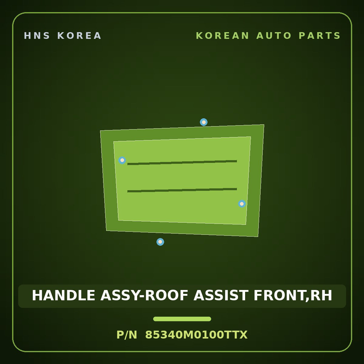 Genuine Mobis HANDLE ASSY-ROOF ASSIST FRONT,RH 85340M0100TTX for Kona 2018 HNS Parts Korea