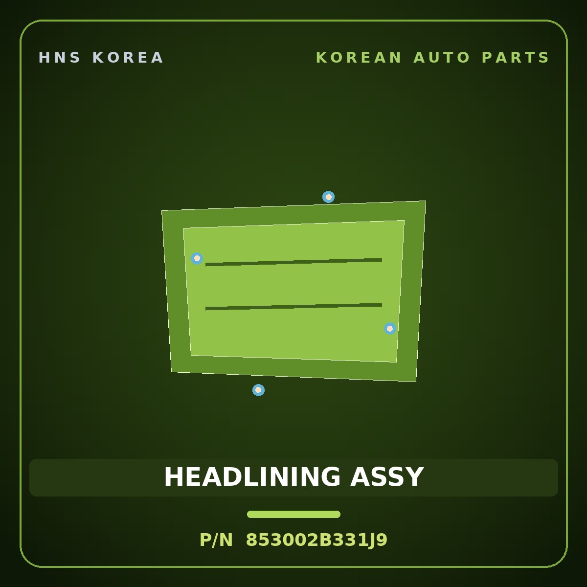 Genuine Mobis HEADLINING ASSY 853002B331J9 for Santa Fe 2006 HNS Parts Korea