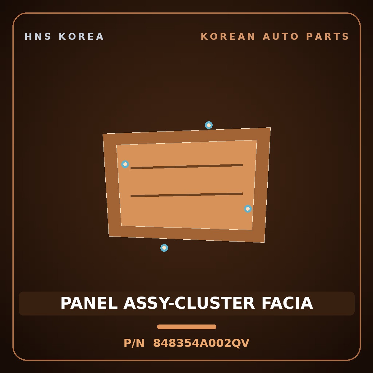 Genuine Mobis PANEL ASSY-CLUSTER FACIA 848354A002QV for Grand Starex 2002 HNS Parts Korea