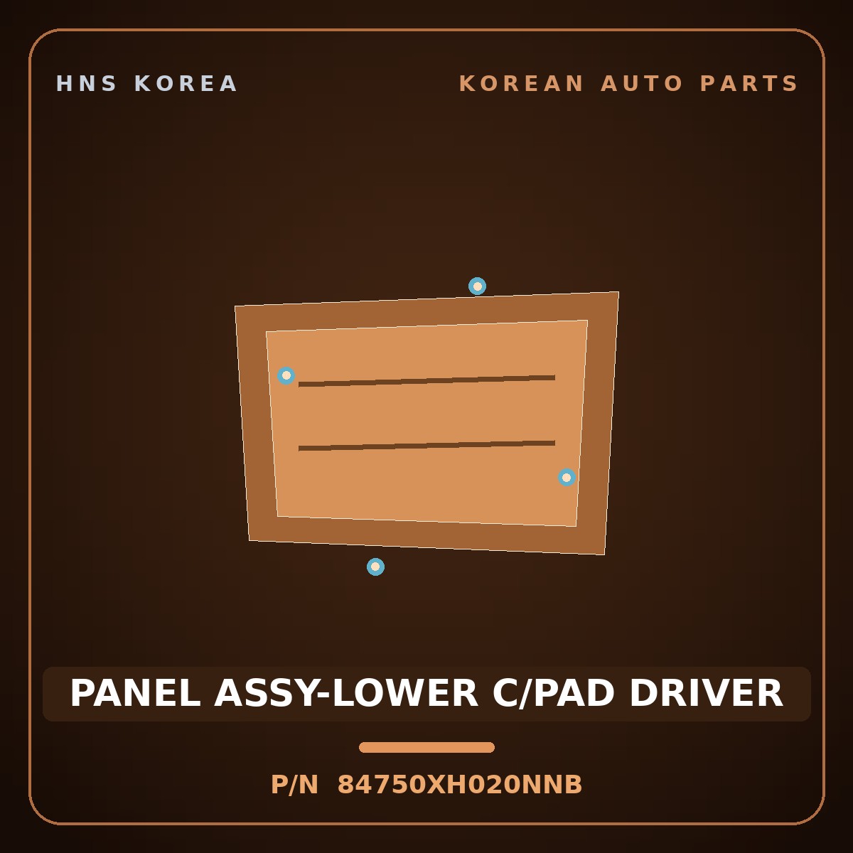 Genuine Mobis PANEL ASSY-LOWER C/PAD DRIVER 84750XH020NNB for Nexo 2025 HNS Parts Korea