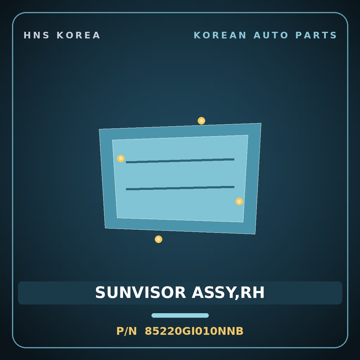 Genuine Mobis SUNVISOR ASSY,RH 85220GI010NNB for Ioniq 5 2024 HNS Parts Korea